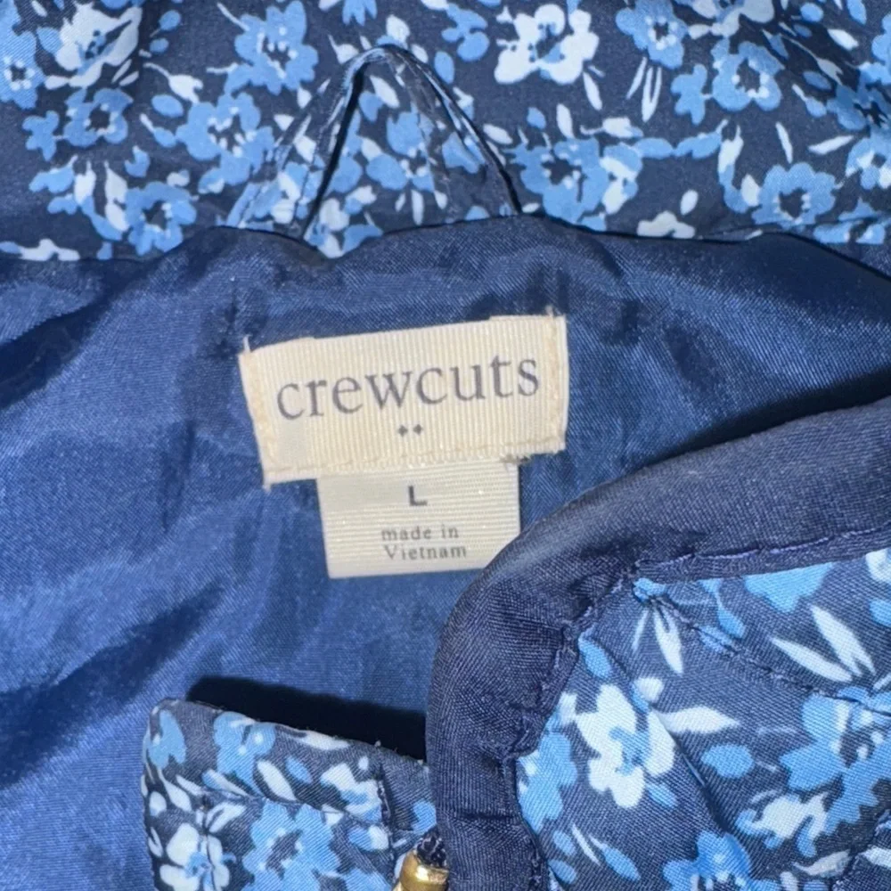 Crewcuts Navy Floral Quilted Puffer Vest size large